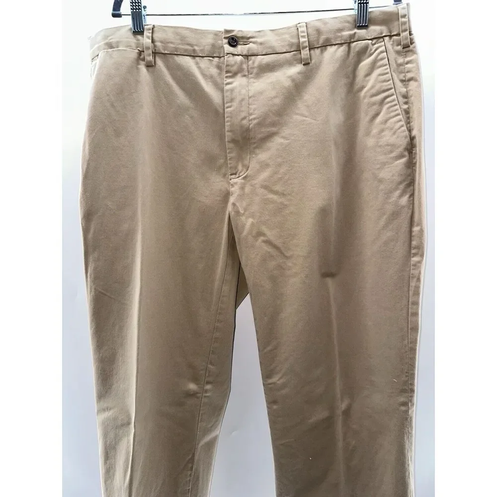 Polo Ralph Lauren Men's Stretch Classic Fit Khaki Chino Pants 38x32 Flat Front‎